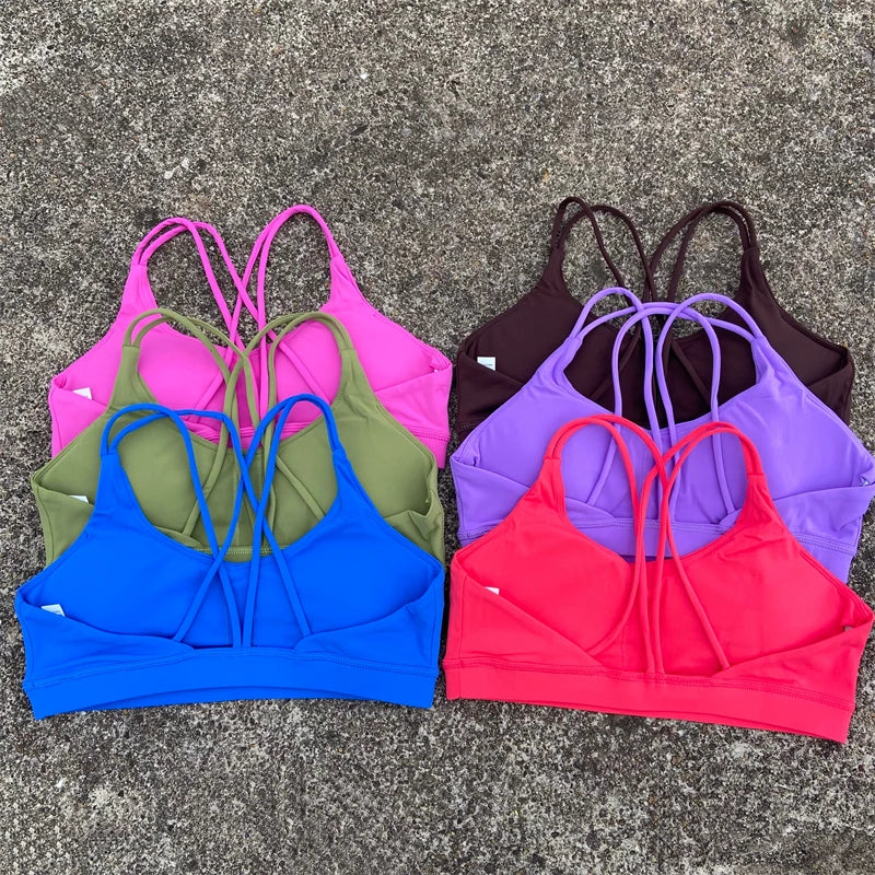 Women Cross Straps Sports Bra Gym Workout
