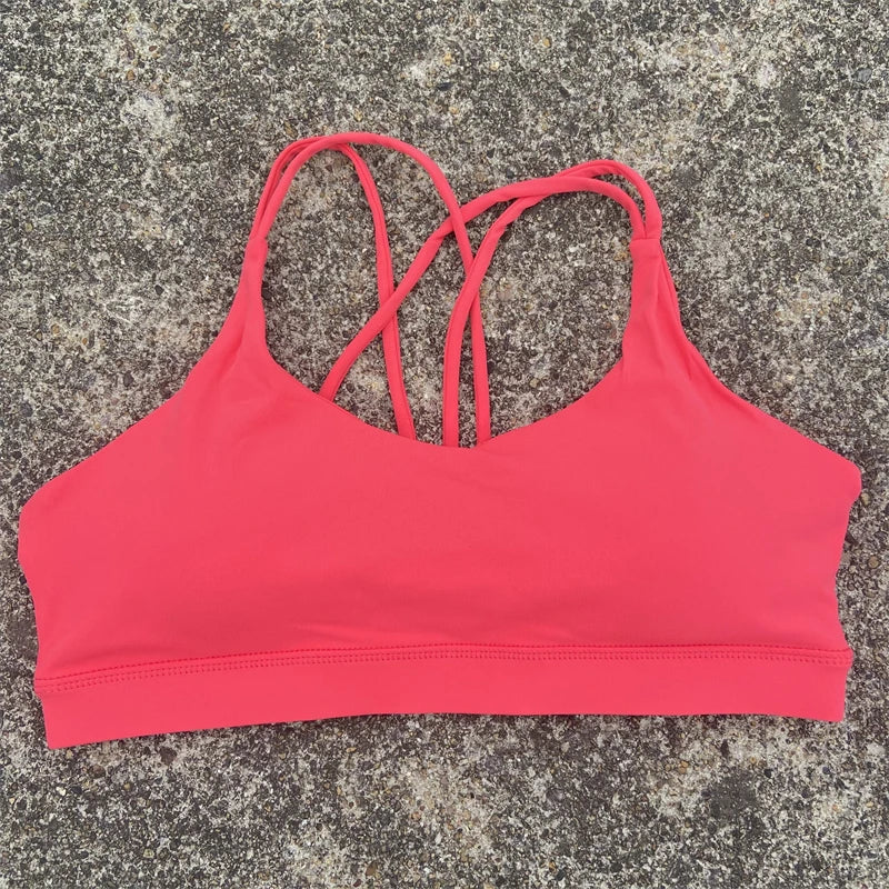 Women Cross Straps Sports Bra Gym Workout
